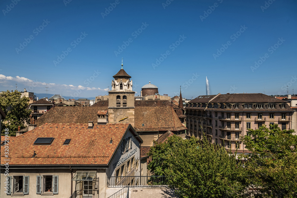 Tiled Roofs of Geneva Old Town