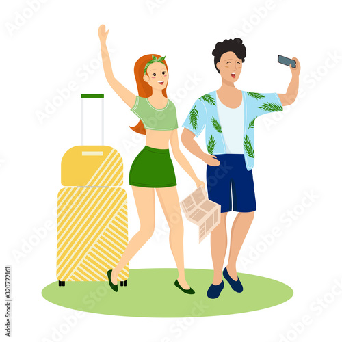 Tourist characters. Vector
