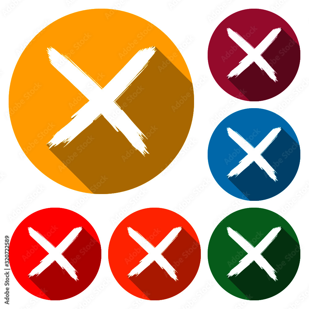 Obraz premium Delete button icon with long shadow