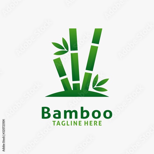 Green bamboo logo design