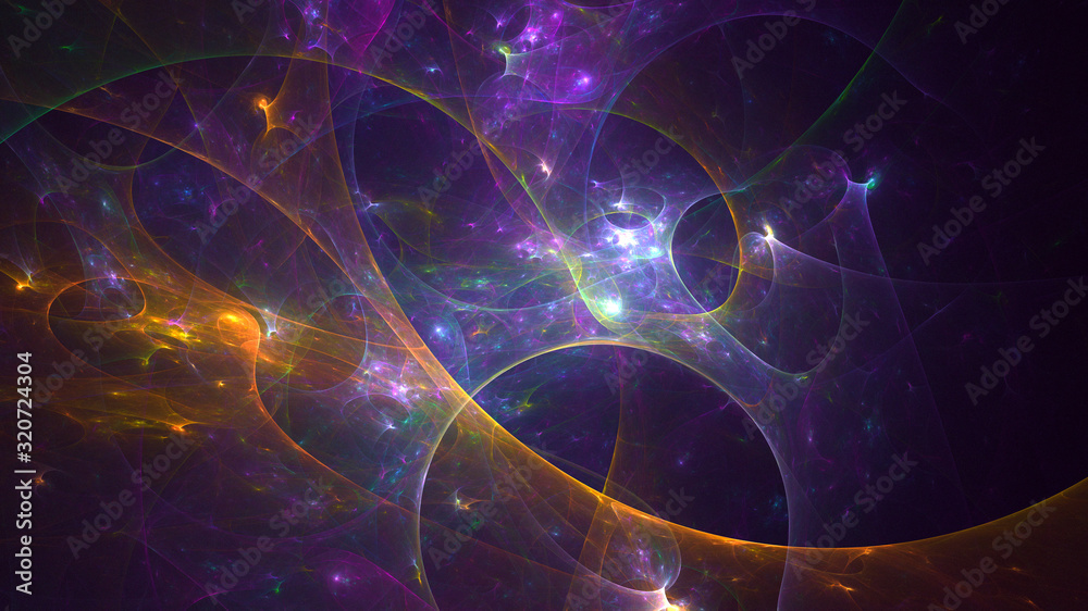 Fototapeta premium Fractal 3D rendering abstract and shiny background