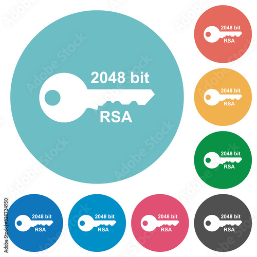 2048 bit rsa encryption flat round icons