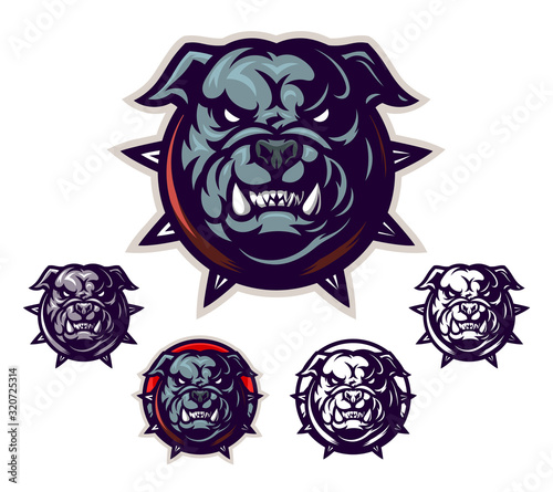 Cartoon bulldog head emblem