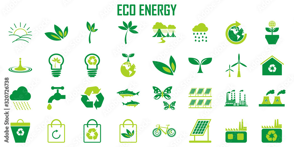 Set of Ecology ,Nature ,Recycle Energy, Creative Related Vector flat Icons. Set of Ecology ,Nature ,Recycle Energy, Creative Related Vector flat Icons.
