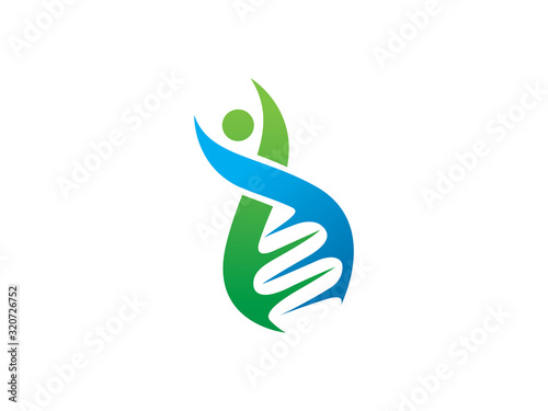 People and DNA logo template design, emblem, symbol or icon