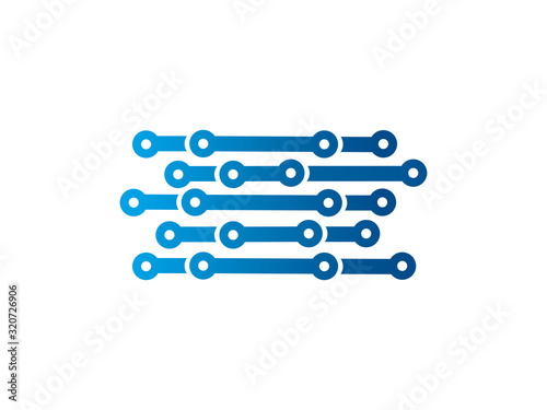 Abstract circuit logo template design, emblem, symbol or icon