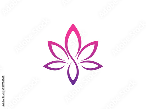 Lotus flower logo template design, emblem, symbol or icon