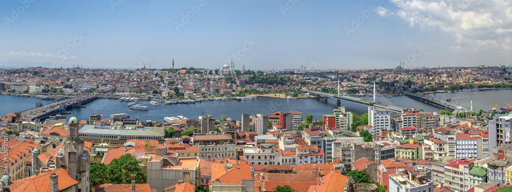 Top panoramic view of Istanbul city in Turkey