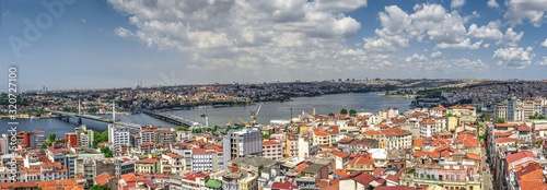 Top panoramic view of Fatih district in Istanbul, Turkey photo