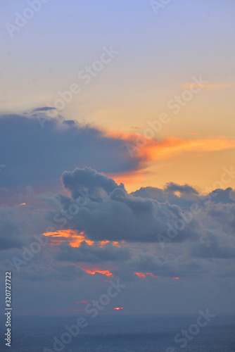 Sunset in Clouds Over Lefkada Greece