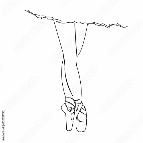 ballerina legs in ballet shoes and tutu