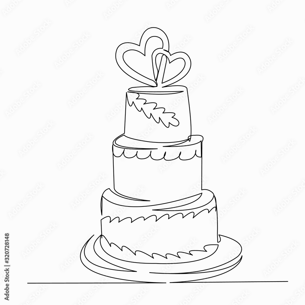 wedding cake with hearts