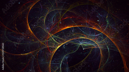 Fractal 3D rendering abstract and shiny background