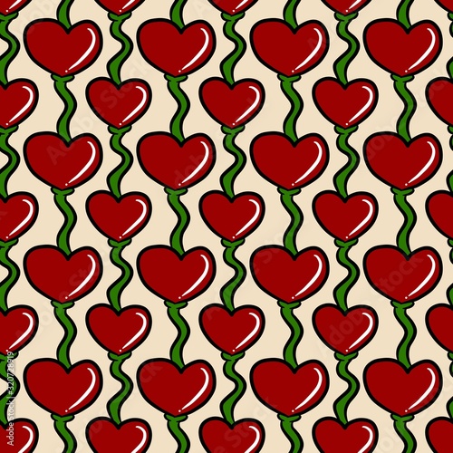 seamless pattern background of red heart  