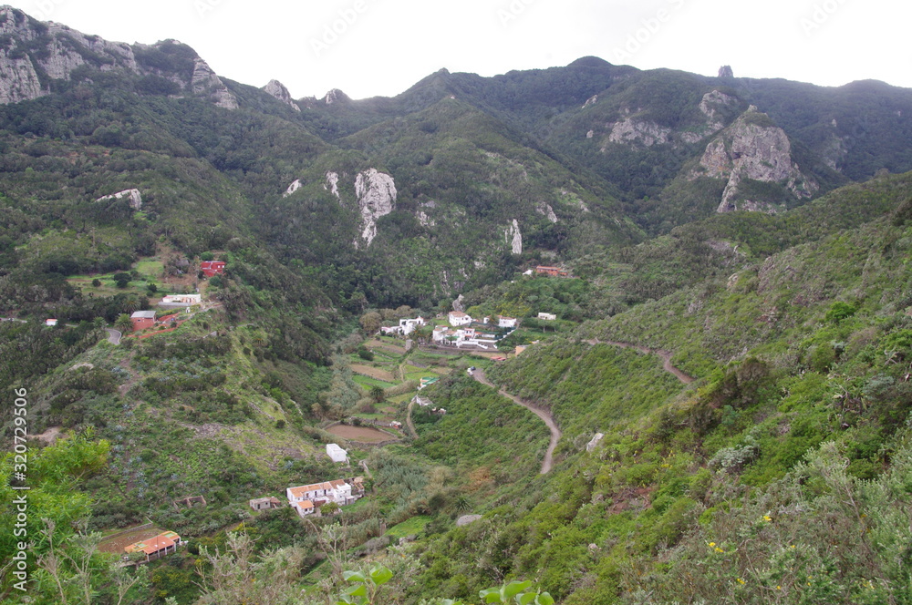 Panorama of the village of Chamorga in the north of Tenerife Panorama of the village of Chamorga in the north of Tenerife
