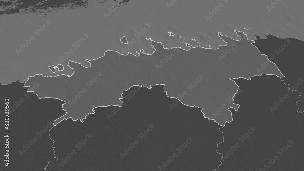 Harju, county with its capital, zoomed and extruded on the bilevel map of Estonia in the conformal Stereographic projection. Animation 3D Harju, county with its capital, zoomed and extruded on the bilevel map of Estonia in the conformal Stereographic projection. Animation 3D