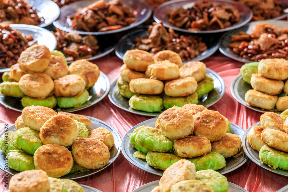 Delicious green bean cake,Chinese traditional snack.