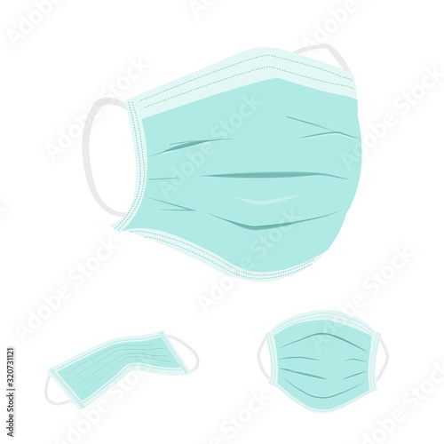 realistic hygienic mask vectors for particulate respirator and coronavirus filter on white background