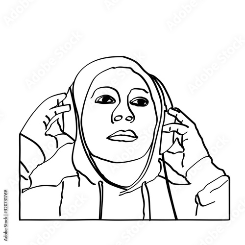 Dj illustration ideal for flyer poster and music background.