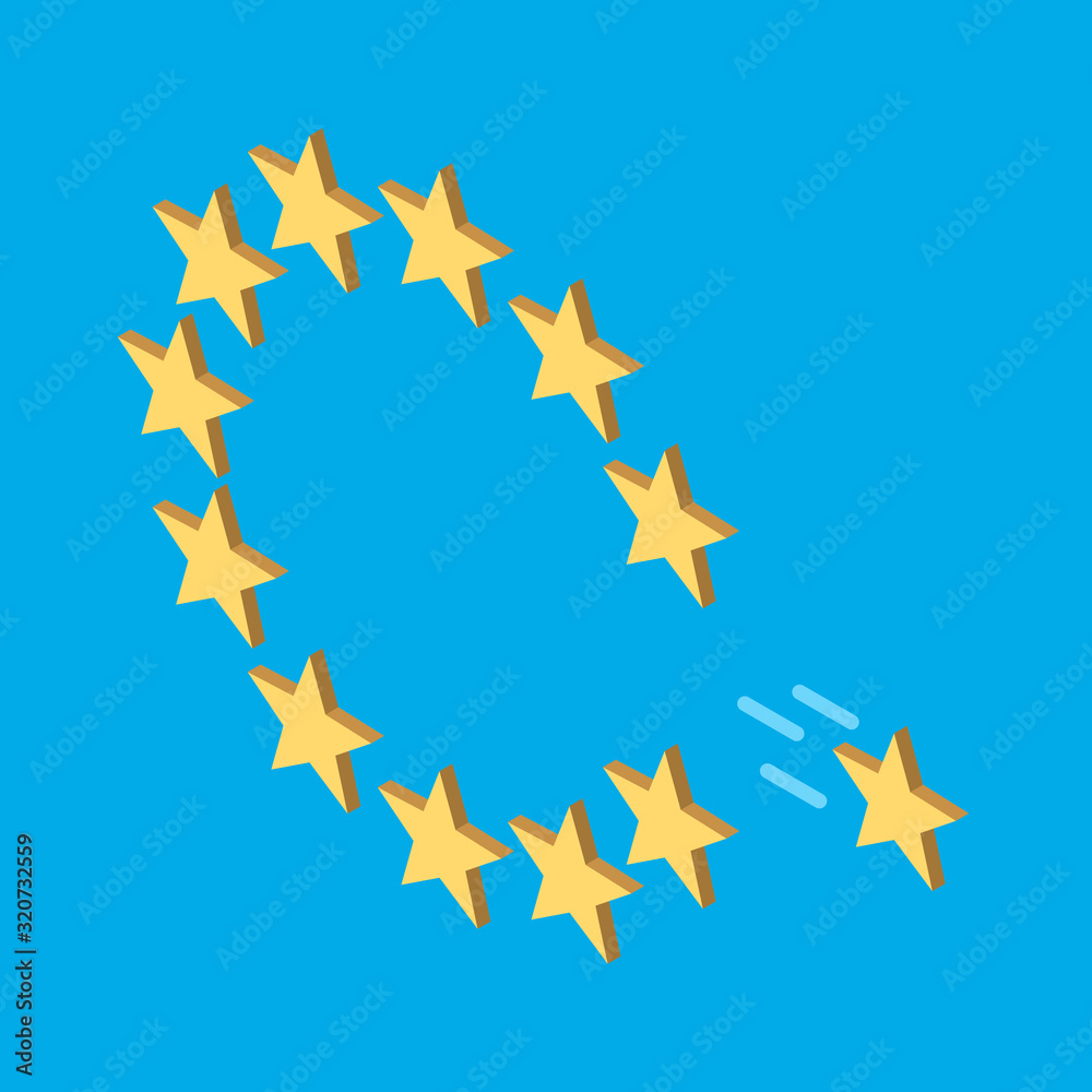 Brexit, star flying away Brexit, star flying away