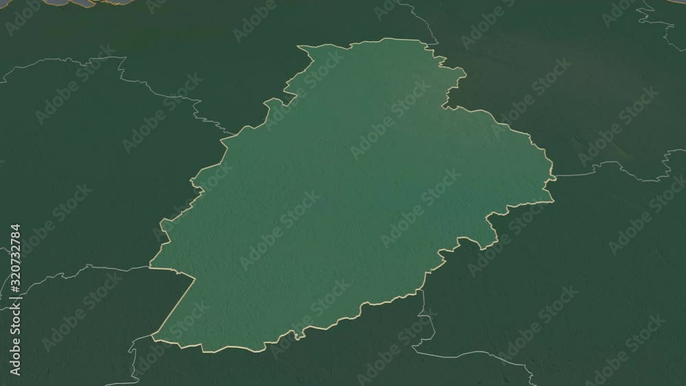 Järva, county with its capital, zoomed and extruded on the relief map of Estonia in the conformal Stereographic projection. Animation 3D Järva, county with its capital, zoomed and extruded on the relief map of Estonia in the conformal Stereographic projection. Animation 3D