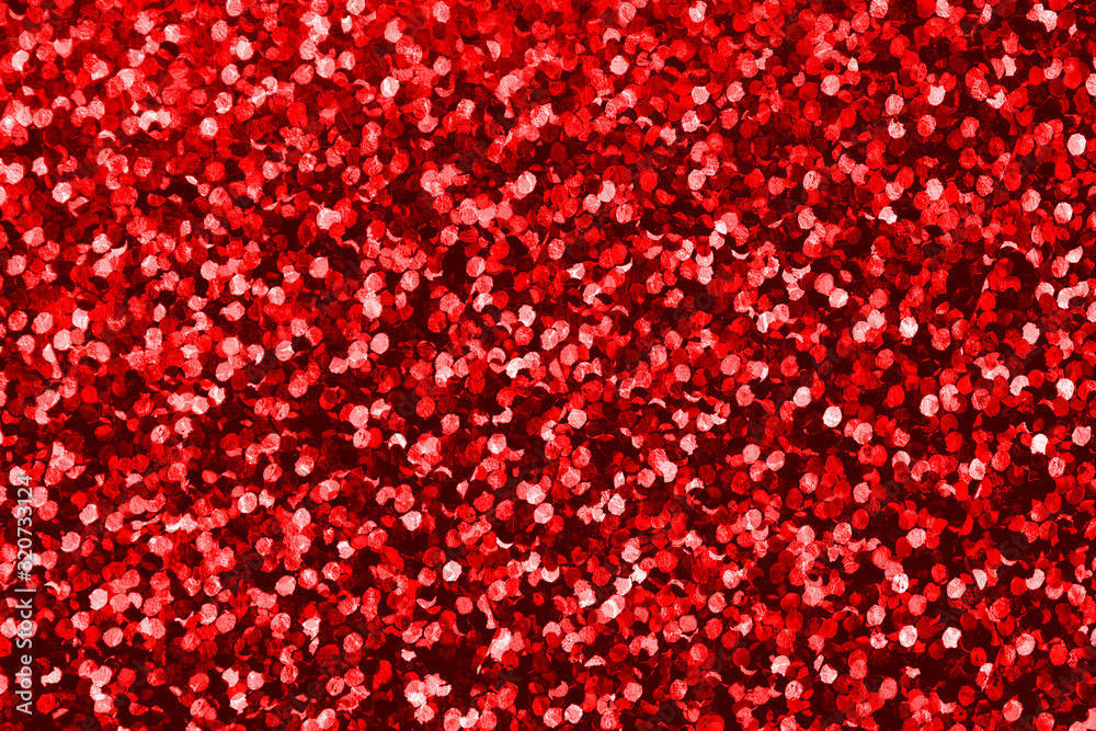 Background with red sequin texture. Glitter background for Holiday and