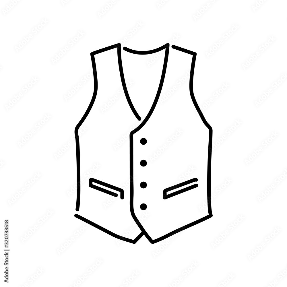 Icono plano lineal chaleco de traje en color negro Stock Vector | Adobe ...