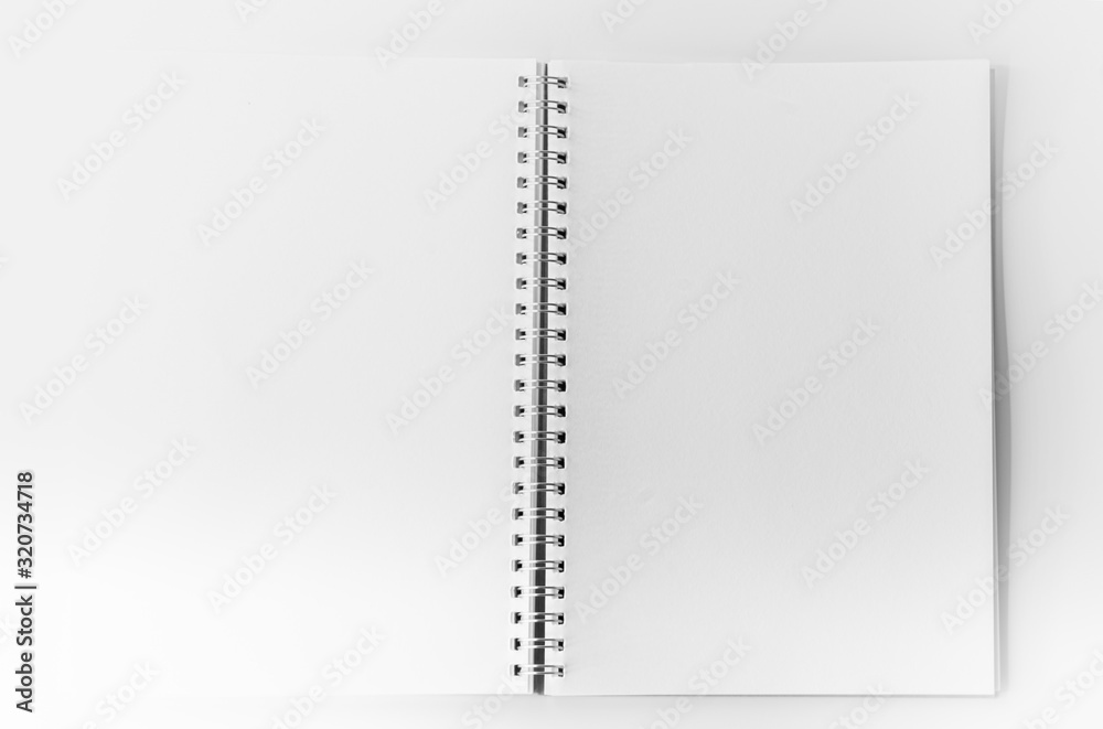 opened blank square ctalogue at white design paper background. opened blank square ctalogue at white design paper background.
