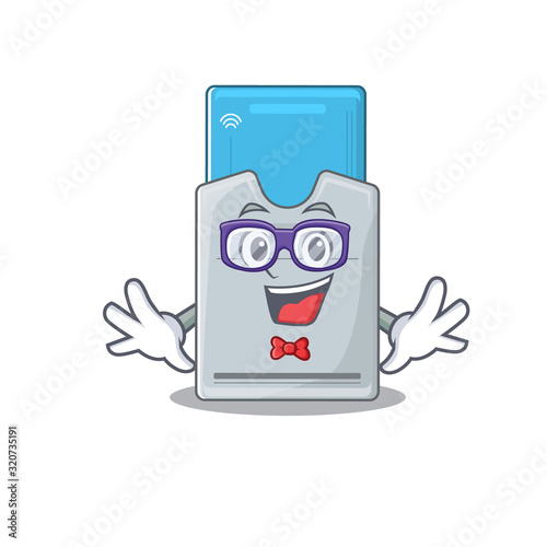 cartoon character of Geek key card design