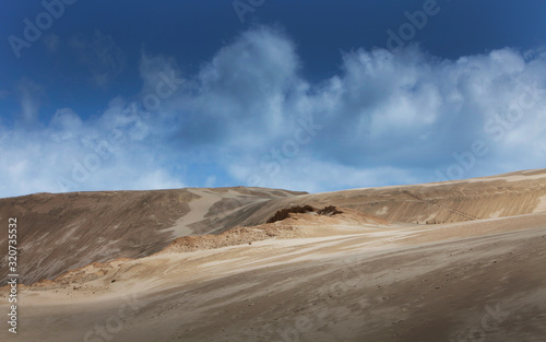 Te Paki. Giant sand dunes. Cape reinga New Zealand. Desert and sand.