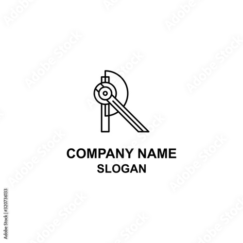 Physiotherapy and medical rehabilitation logo, for joint bone or body part measurement center.