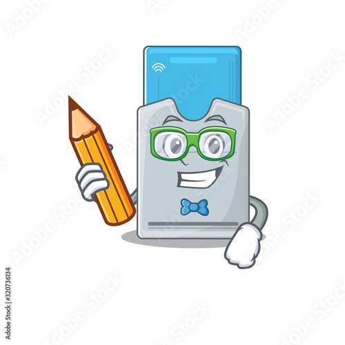 A picture of Student key card character holding pencil