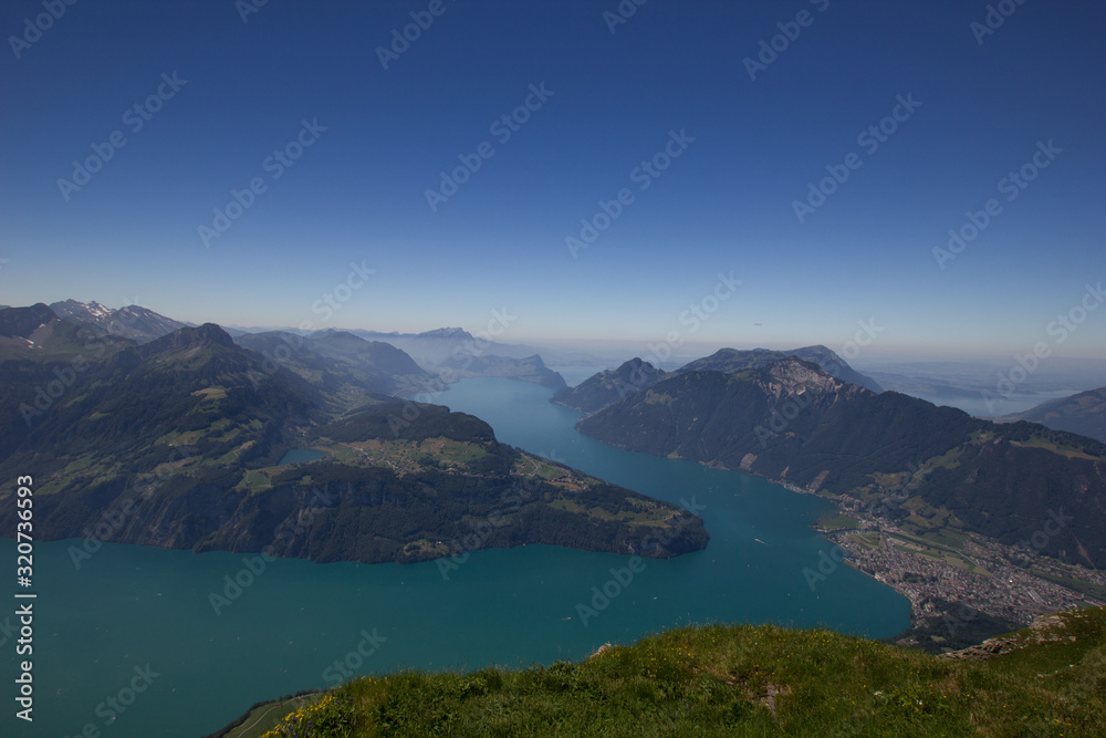 view towards lake lucerne and the part of lake uri
