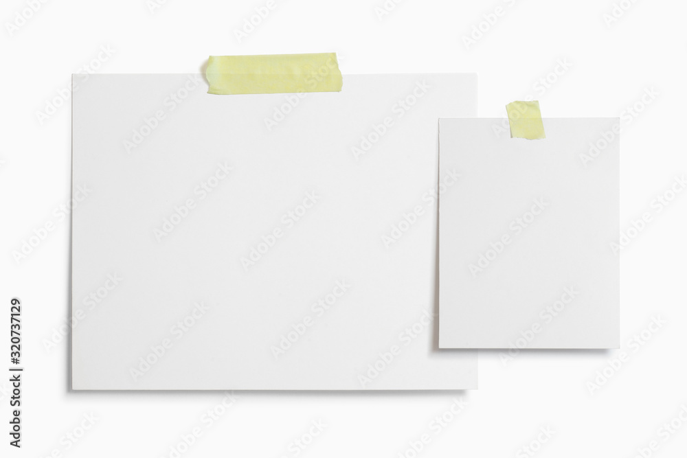 Moodboard template composition with blank photo cards, torn paper, polaroid frame glued with yellow adhesive tape and isolated on white for easy editing. Moodboard template composition with blank photo cards, torn paper, polaroid frame glued with yellow adhesive tape and isolated on white for easy editing.