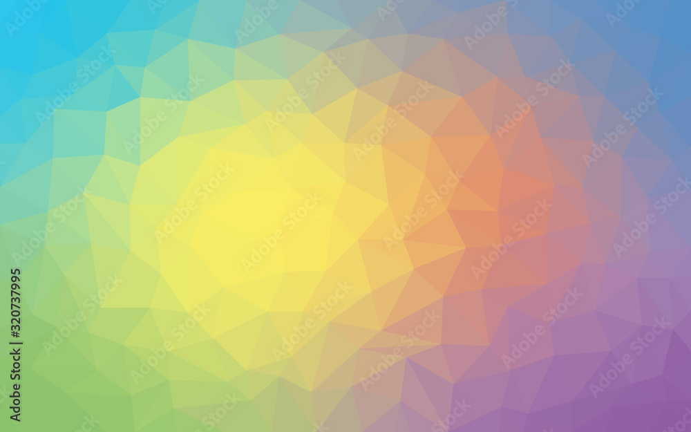 Fototapeta premium Multicolor rainbow low poly background. Abstract random vector background from triangles. Polygonal design