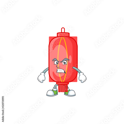 cartoon character of chinese traditional paper with angry face
