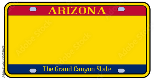 Blank Arizona State License Plate