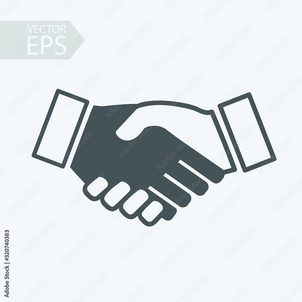 Vector icon handshake. Contract of the transaction. Successful agreement Vector icon handshake. Contract of the transaction. Successful agreement