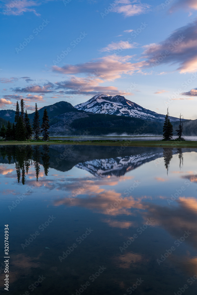 Sunrise Mountain Reflections - Sparks Lake - Oregon