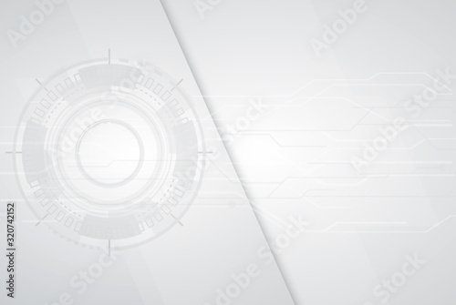 Abstract tech graphic white and grey background vector overlap dimension. Vector illustration business style