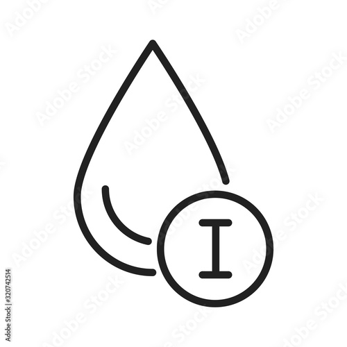 First blood group black line icon. Donorship concept. Pictogram for web, mobile app, promo. UI UX design element. Editable stroke.