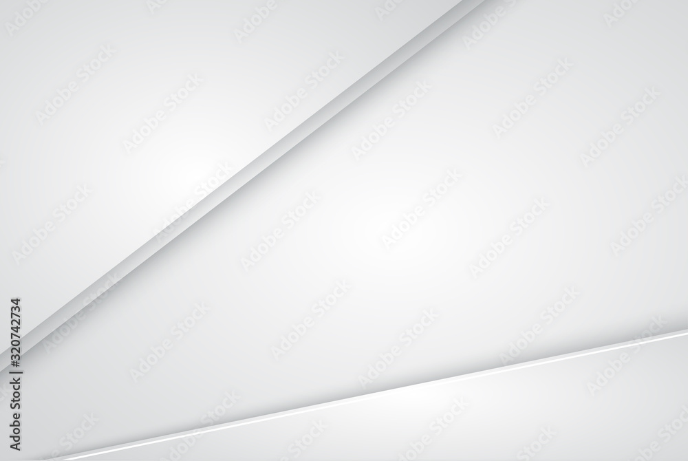 White and grey background vector overlap dimension. Vector illustration business style