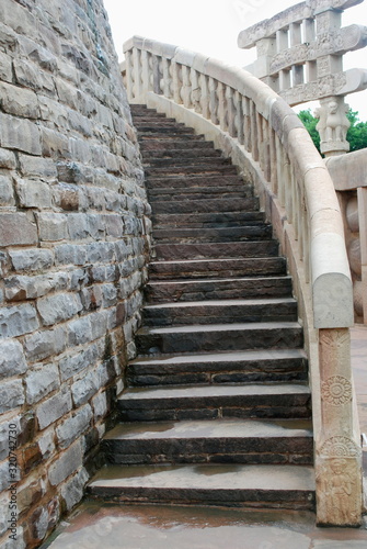 Stairway towards Stupa  1  Sanchi  Madhya Pradesh  India. 