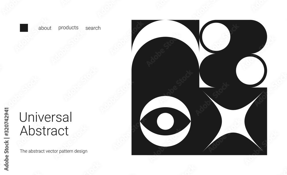 Landing page Template. Abstract design with geometric shapes Landing page Template. Abstract design with geometric shapes
