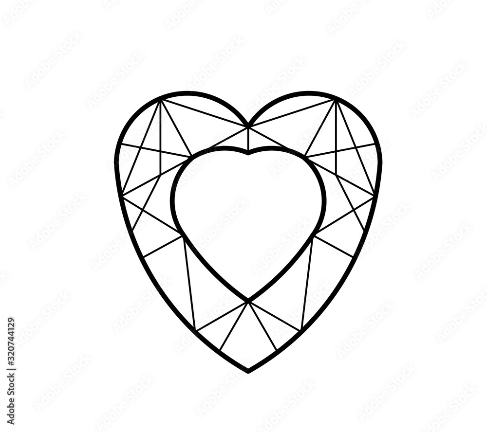 Heart Diamond shape. Jewels diamond icons. Crystal icons for Design. Heart Diamond shape. Jewels diamond icons. Crystal icons for Design.