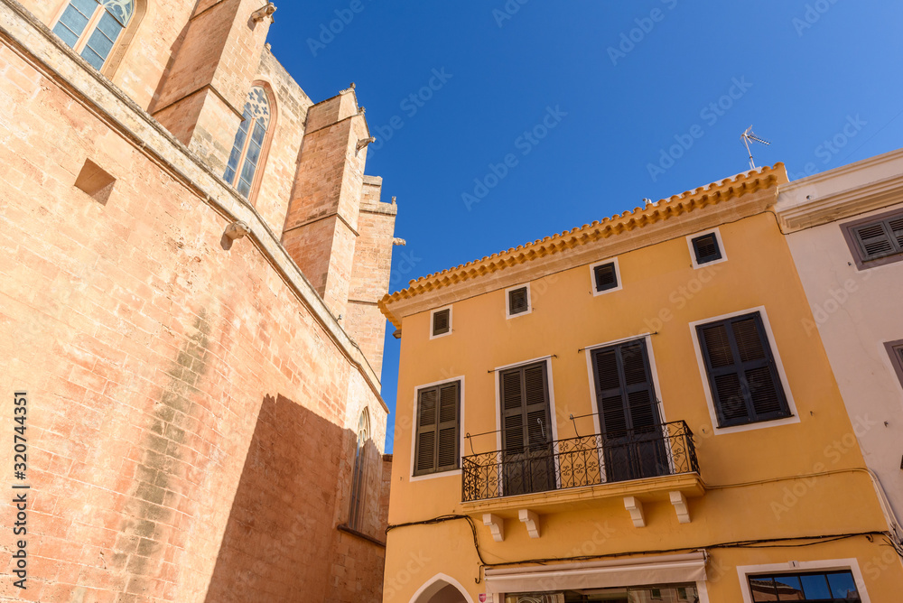 Architecture of Ciutadella old town de Menorca. Baleares, Spain