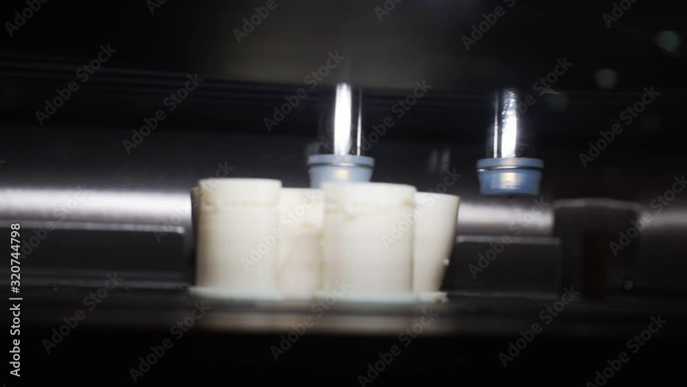 3D printer working close up. 