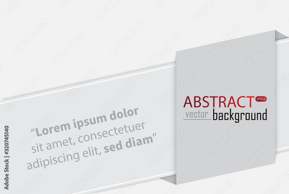 Obraz premium White and grey background vector overlap dimension. Vector illustration business style