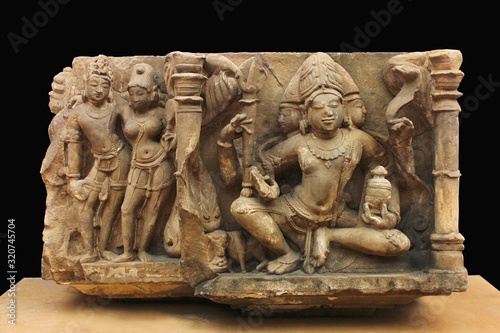 Lord Brahma, sculpture is of 11th century was found in Hinglajgad District Mandsaur, Madhya Pradesh, India photo