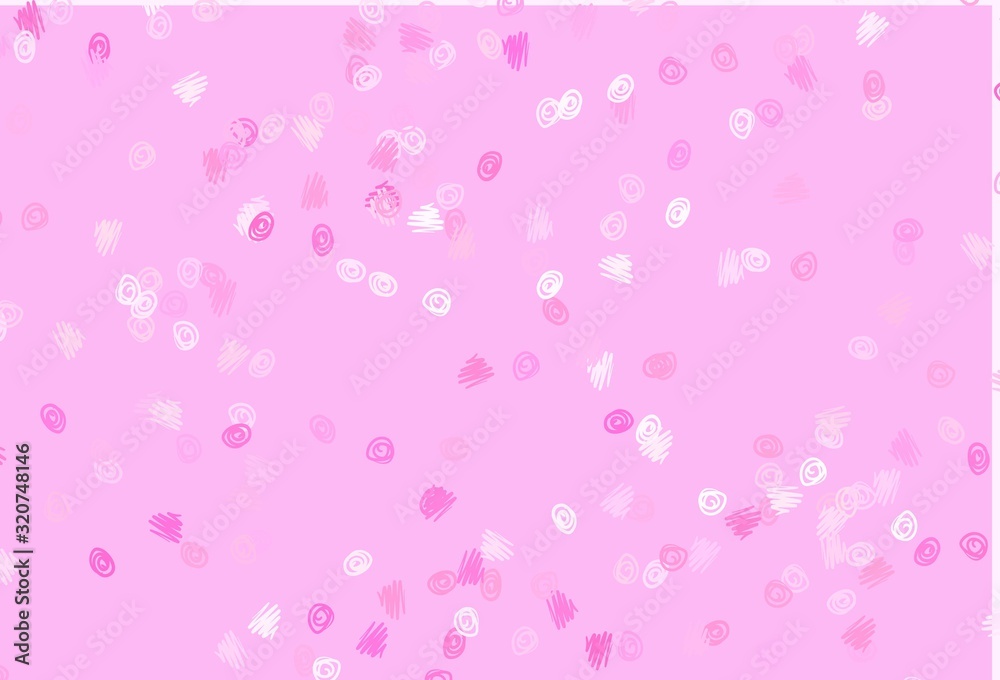 Light Pink vector background with bubbles.